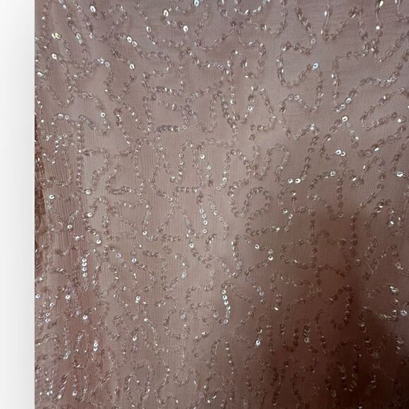 Brillante by JA light blush/Pink 2 tier sequin silk lined Dress Size XL - Picture 3 of 10
